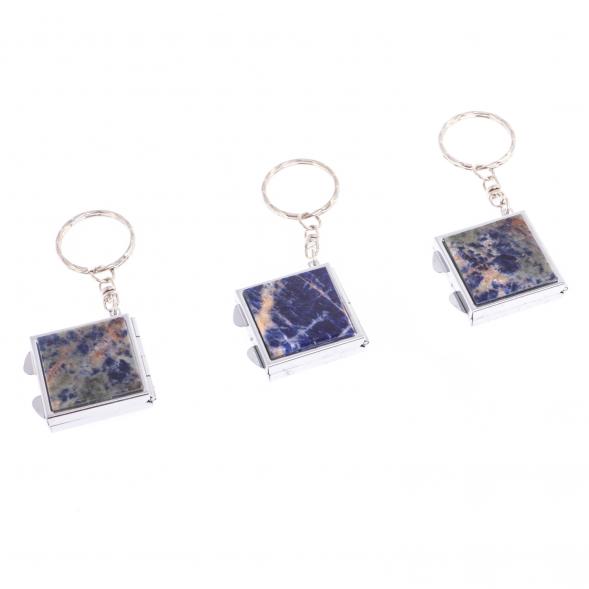 Складное зеркало брелок из содалита квадратное 126615