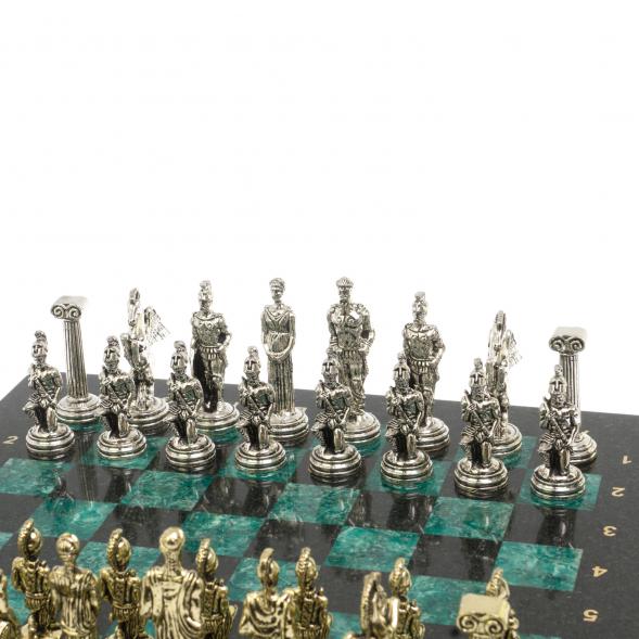Шахматы &amp;quot;Восточные&amp;quot; доска 40х40 см из змеевика фигуры металл 126916