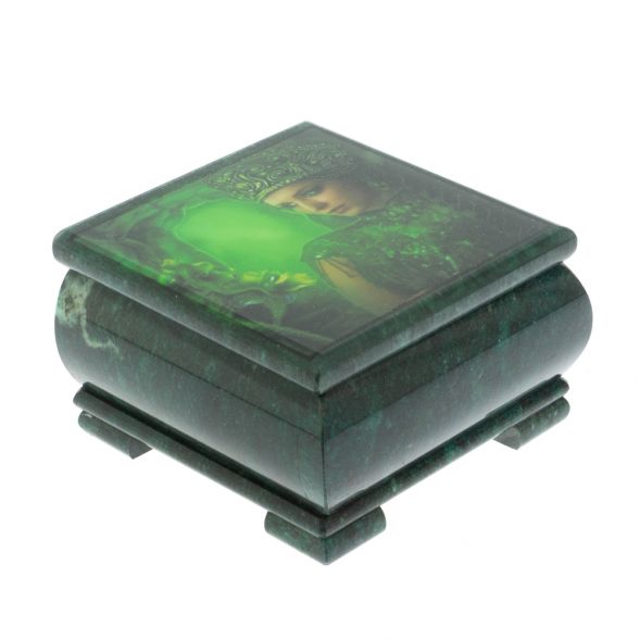 Шкатулка &amp;quot;Хозяйка медной горы&amp;quot; камень змеевик 13х13х8 см 128335