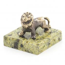 Бронзовая статуэтка &amp;quot;Лев малый&amp;quot; змеевик