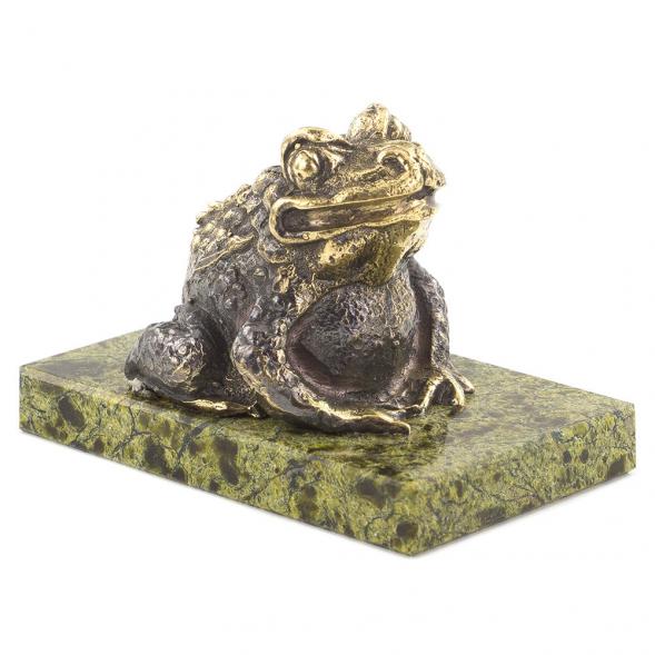 Статуэтка &amp;quot;Жаба&amp;quot; змеевик бронза 120525