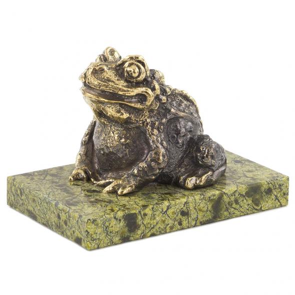 Статуэтка &amp;quot;Жаба&amp;quot; змеевик бронза 120525