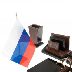 Письменный набор &amp;quot;Бюрократ с гербом РФ&amp;quot; из лемезита