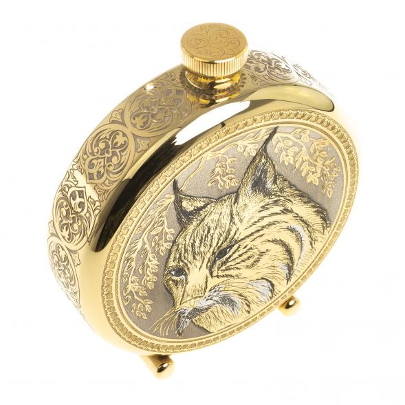 Фляжка с гравюрой &amp;quot;Рысь&amp;quot; Златоуст 123485