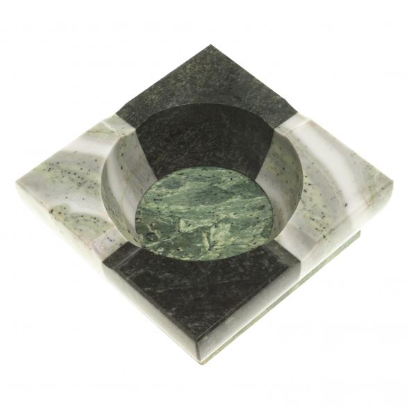 Пепельница из камня змеевик, офиокальцит 10х10х3,5 см 124107