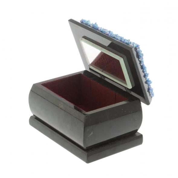 Шкатулка &amp;quot;Зимний пейзаж с домиком&amp;quot; змеевик каменная крошка 10х6,5х6 см 127308