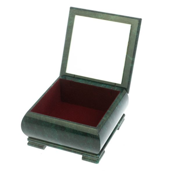 Шкатулка &amp;quot;Малахит&amp;quot; с иллюстрацией камень змеевик 13х13х8 см 128336