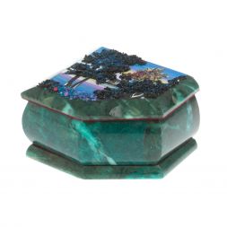 Шкатулка с расписной крышкой &amp;quot;Зимняя ночь&amp;quot; 11х9х6,5 см