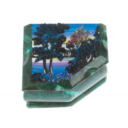 Шкатулка с расписной крышкой &amp;quot;Зимняя ночь&amp;quot; 11х9х6,5 см