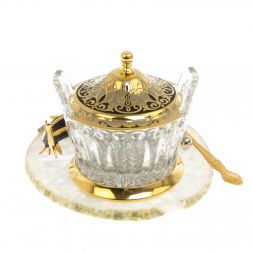 Икорница "Стерлядка" камень агат Златоуст