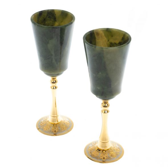 Фужеры &amp;quot;Свадебные&amp;quot; из нефрита Златоуст 129236