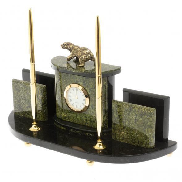 Письменный прибор &amp;quot;Медведь&amp;quot; из змеевика 129581