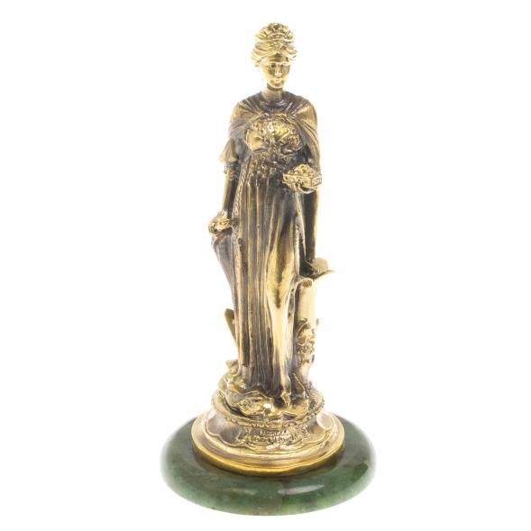 Бронзовая статуэтка &amp;quot;Хозяйка медной горы&amp;quot; на нефрите 130035