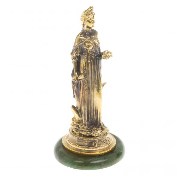 Бронзовая статуэтка &amp;quot;Хозяйка медной горы&amp;quot; на нефрите 130035