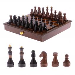 Шахматный ларец с фигурами &amp;quot;Классический&amp;quot; из обсидиана