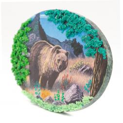 Картина из камня на подставке &amp;quot;Медведь в горах&amp;quot;