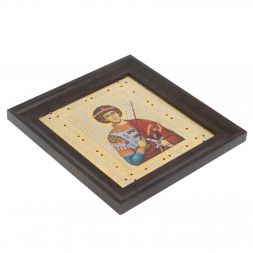 Икона &amp;quot;Св. Георгий Победоносец&amp;quot; багет 22,5х23,5х2 см Златоуст