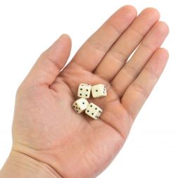 Кубики игральные 1 см набор 4 шт белые