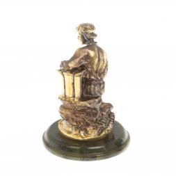 Статуэтка из бронзы "Данила Мастер" на нефрите