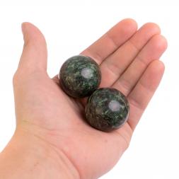 Шары для массажа 3,5 см 2 шт из темного змеевика