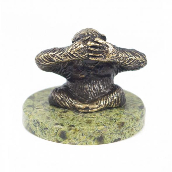 Обезьяна &amp;quot;Ничего не вижу&amp;quot; из бронзы и змеевика 116759