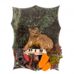 Магнит &amp;quot;Медведь с березой&amp;quot; змеевик