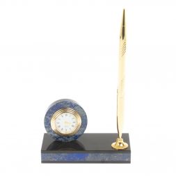 Подставка под ручку с часами "Лазурит" 7,5х5,5х21 см