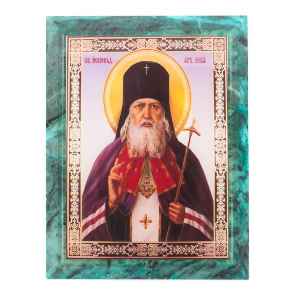 Икона настенная Святой Лука из змеевика 14х18х1 см 119761