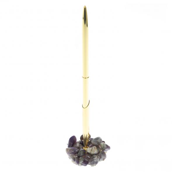 Ручка металлическая на подставке из аметиста 128633