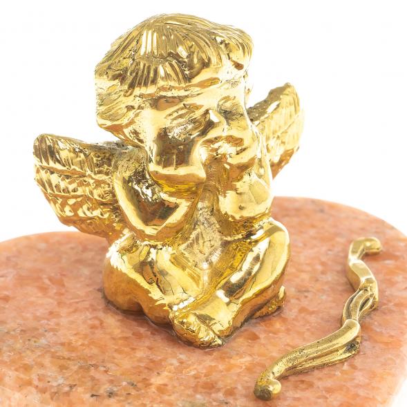 Статуэтка из бронзы на подставке из мрамора &amp;quot;Ангел на сердце&amp;quot; 120029