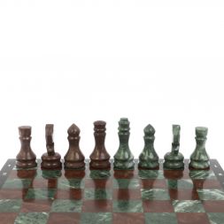 Шахматы "Традиционные" из лемезита и змеевика 40х40 см