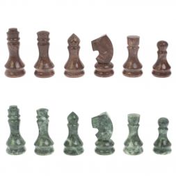 Шахматы "Традиционные" из лемезита и змеевика 40х40 см