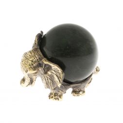 Статуэтка &amp;quot;Слон с шаром № 2&amp;quot; бронза змеевик