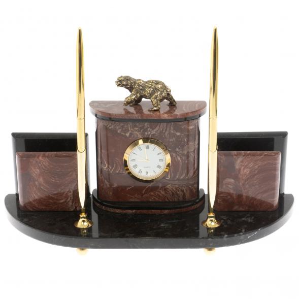 Настольный прибор &amp;quot;Медведь&amp;quot; из лемезита 129713