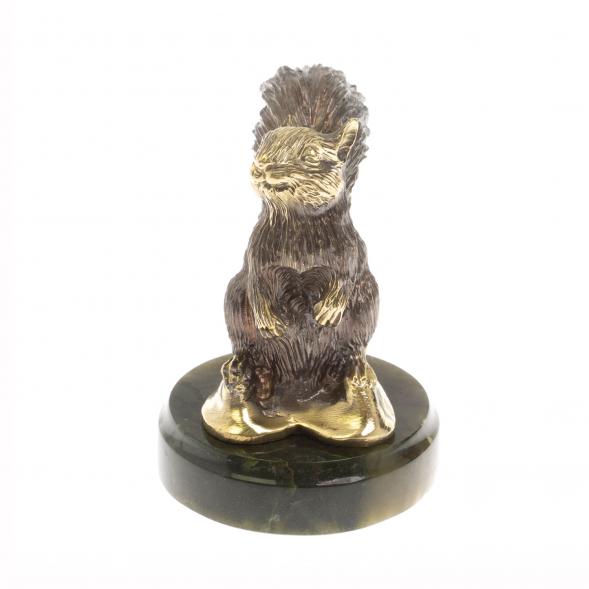 Статуэтка из бронзы &amp;quot;Белочка&amp;quot; на нефрите 130037