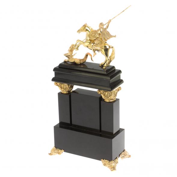 Каминные часы из чароита &amp;quot;Георгий Победоносец&amp;quot; 126839