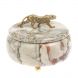 Шкатулка круглая &amp;quot;Гепард&amp;quot; из креноида 15х15х12 см 127628