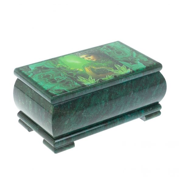 Шкатулка &amp;quot;Хозяйка медной горы&amp;quot; из змеевика 18х10х8,5 см 128416