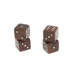 Кубики зарики 1 см коричневые 4 шт