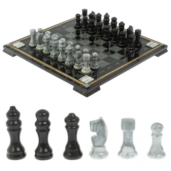 Шахматы &amp;quot;Турнирные&amp;quot; с багетом змеевик гранит 128862