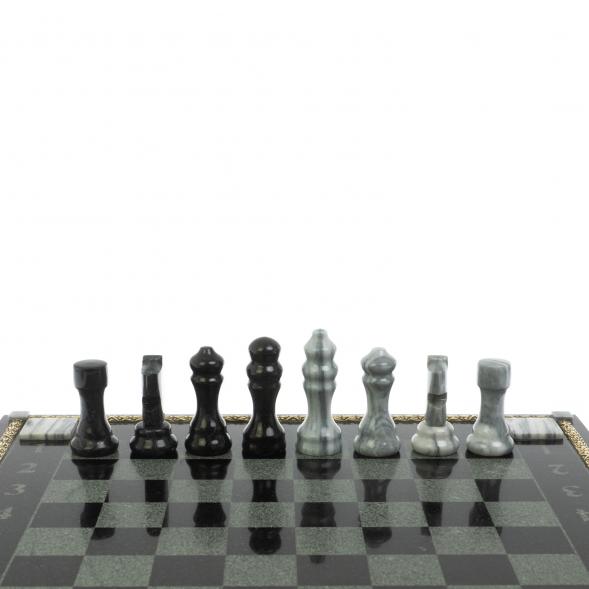 Шахматы &amp;quot;Турнирные&amp;quot; с багетом змеевик гранит 128862