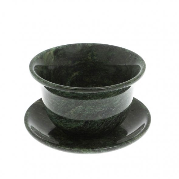 Чайная пара из змеевика с блюдцем 129314