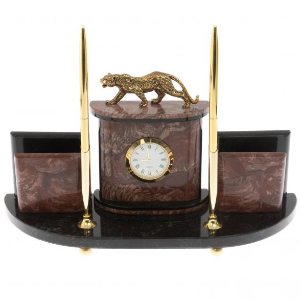 Настольный прибор &amp;quot;Гепард&amp;quot; из лемезита 129714