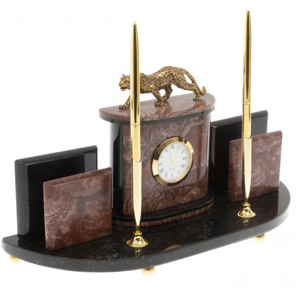 Настольный прибор &amp;quot;Гепард&amp;quot; из лемезита 129714