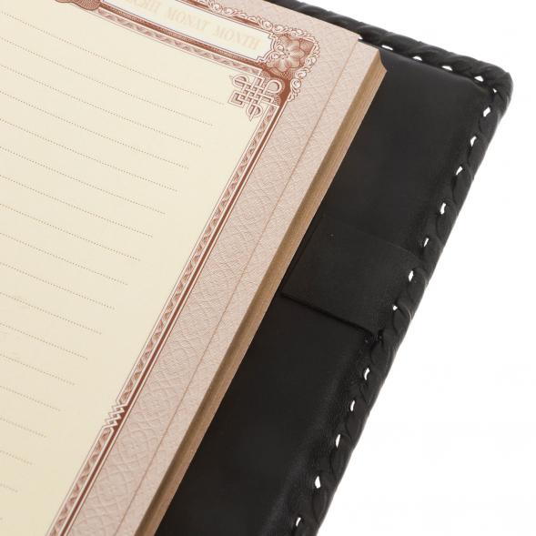 Ежедневник &amp;quot;Герб России&amp;quot; А5 обложка из черной кожи Златоуст 129782