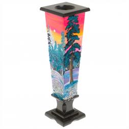 Ваза &amp;quot;Зима. Закат&amp;quot; из черного змеевика змеевика