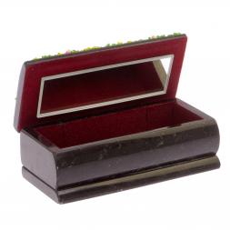 Шкатулка с рисунком &amp;quot;Лето&amp;quot; черный змеевик 14х7х5 см