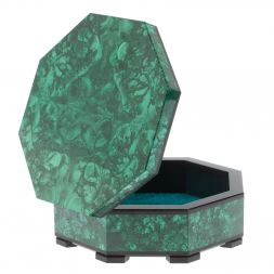 Шкатулка из малахита &amp;quot;Восьмигранная&amp;quot; 13,5х13,5х5,5 см