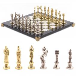 Шахматы &amp;quot;Ренессанс&amp;quot; доска 36х36 см мрамор змеевик фигуры цвет золото / серебро