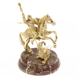 Статуэтка "Георгий Победоносец" на камне креноид